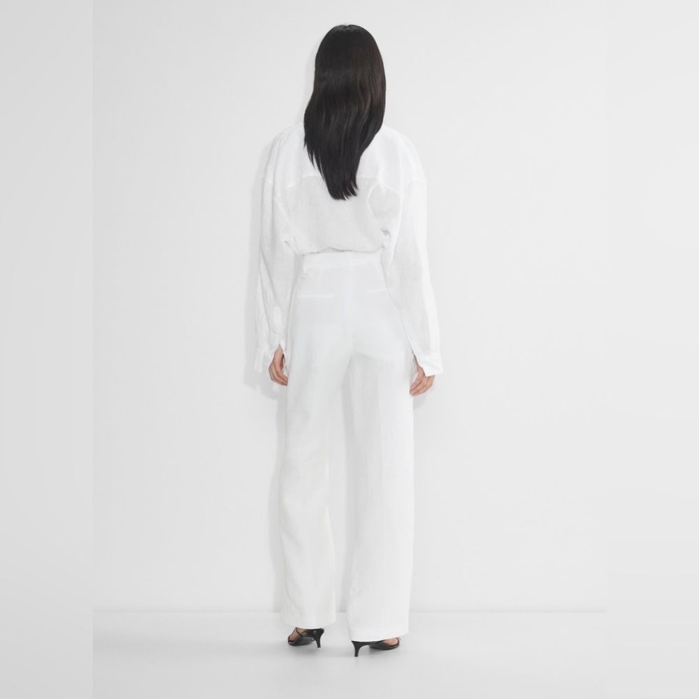 Aritzia The Effortless 100% Linen Pants/Trousers in White - Size 8 - Picture 2 of 10